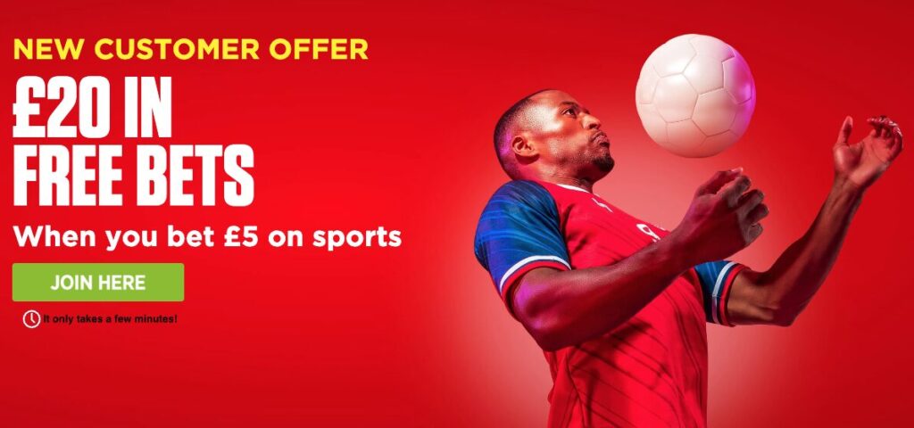 Ladbrokes New Customers - Bet £5 on sports get up to £20 in Free Bets.